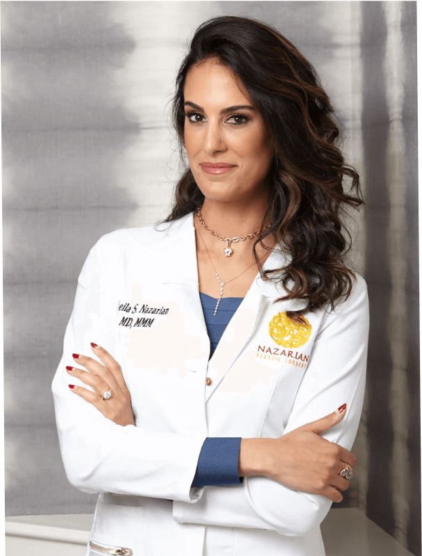 Female doctor in a white lab coat.